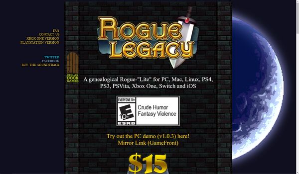 2013年推出的《Rogue Legacy》，是最早使用 rogue-"LITE"這樣的眼來介紹其內容的遊戲。