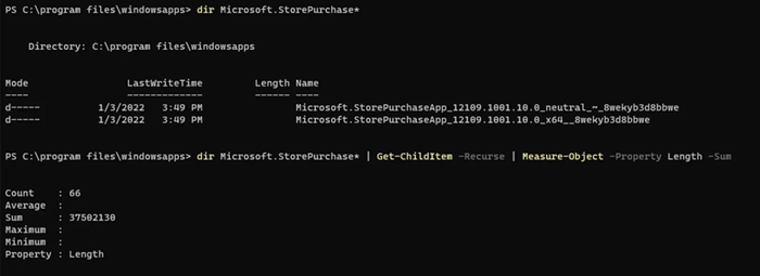 What is the total volume of Microsoft applications preinstalled in Windows 11?With a PowerShell script you can also calculate