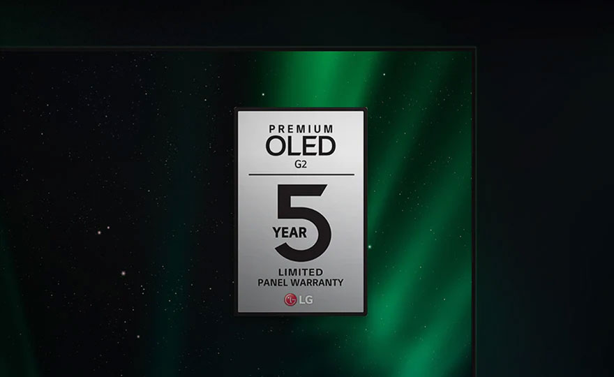 LG OLED evo G2 零間隙藝廊系列是 LG 第一個提供 5 年面板保固服務的產品線。