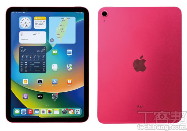 粉紅色是 iPad 首次出現的顏色，彩度及飽和度都很高，與 Pro 系列沉穩的配色不同，也帶出不同的風格，且在金屬材質下的光澤不失質感。
