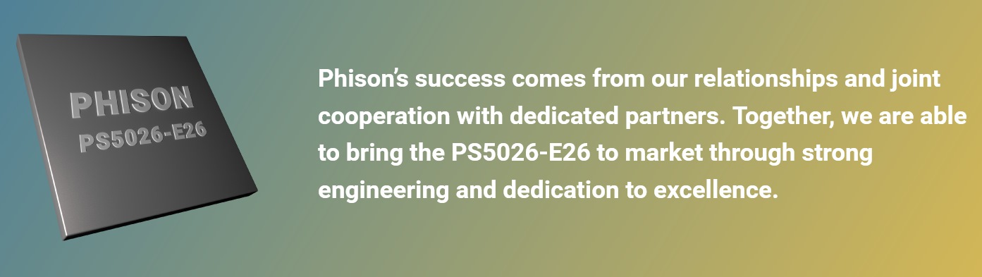 Phison在2023年CES消費電展展出PS5026-E26控制晶片。
