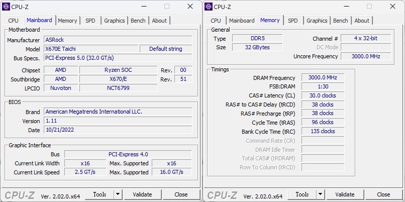 配ASRock X670E主機板與G.Skill Trident Z5 Neo 16GBx2 DDR5-6000記憶體。