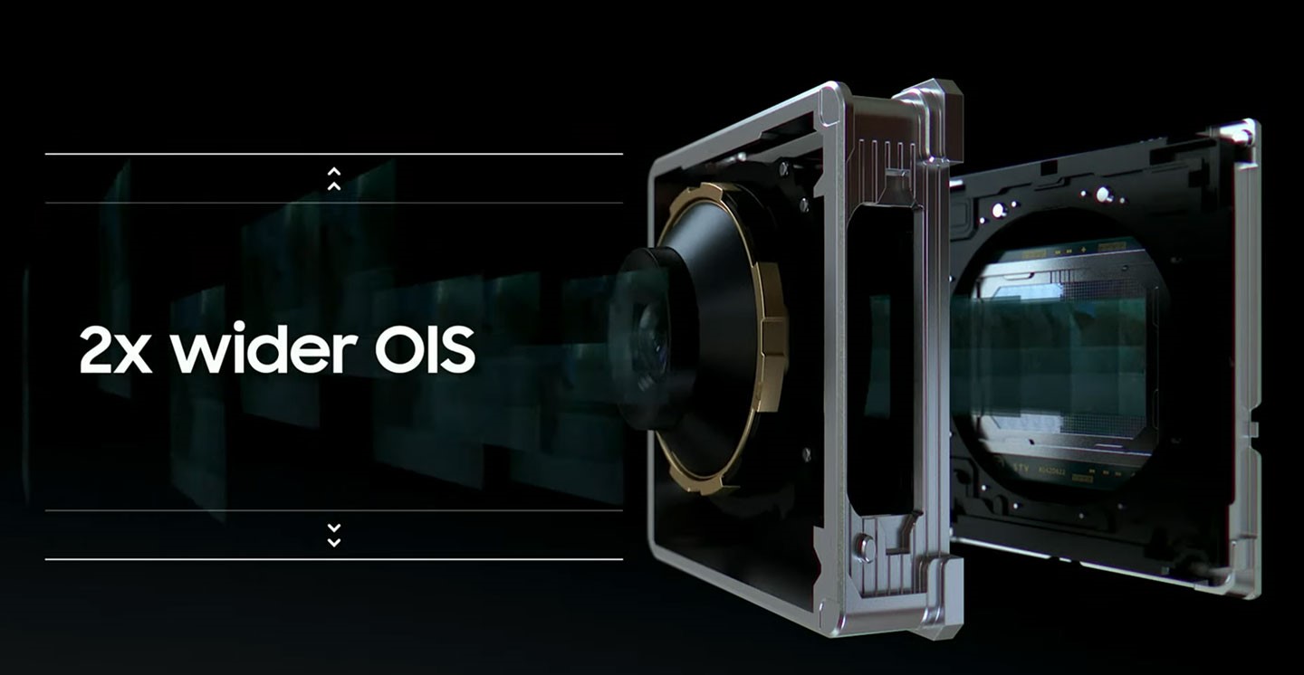 Galaxy S23 Ultra 的主鏡帶來 2 倍效能的 OIS 光防手震機制。