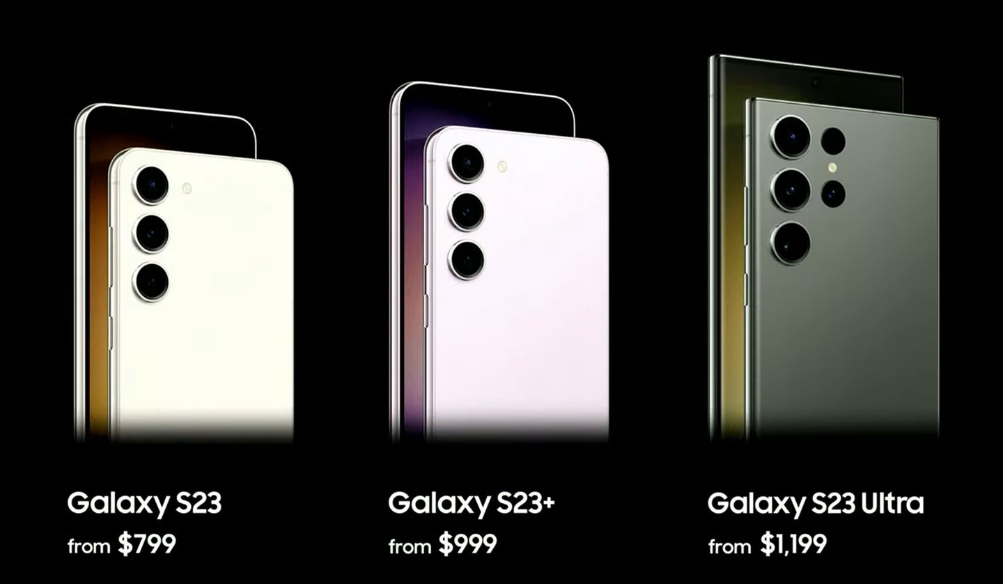 Galaxy S23 系列的三款機型美金售價基本上持與去年的 S22 系列相同。
