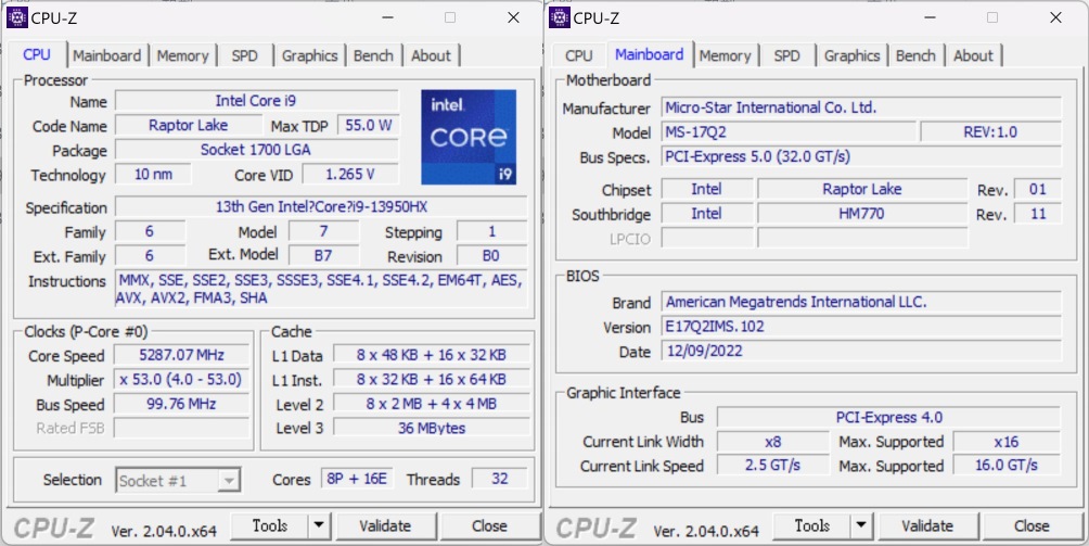 Titan GT77 HX 13VI載Intel Core i9-13980HX處理器，晶片組則為HM770。