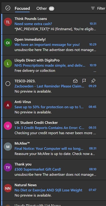 微軟 Outlook 垃圾郵件過濾器出現故障，導致使用者收到大量垃圾郵件