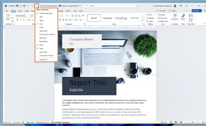 微軟承認 Office 隱藏快速取工具列會影響生產力，現在修改為預顯示