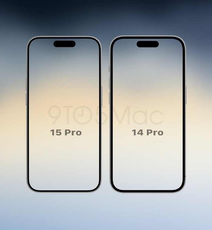 iPhone 15面算繪圖曝光，與代蘋果手機對比邊框超窄