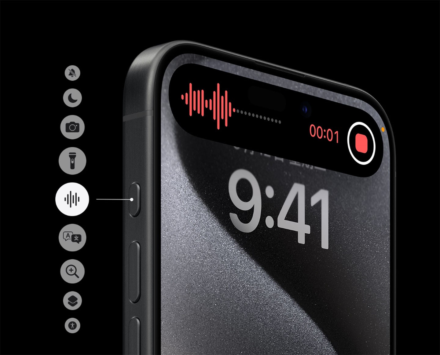 iPhone 15 Pro 也一改過去的靜音開關為全新「動作鍵」，可以啟動更多不同的功能。