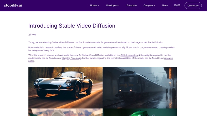 Introducing Stable Video Diffusion