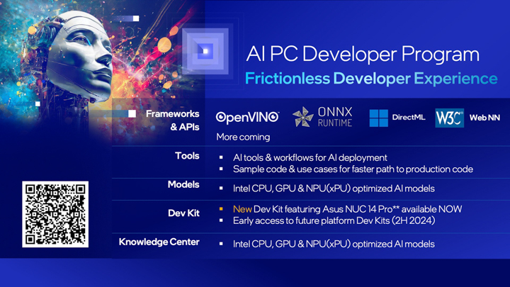 英特爾宣布為 AI PC 軟體開發者和硬體供應商推出新計劃