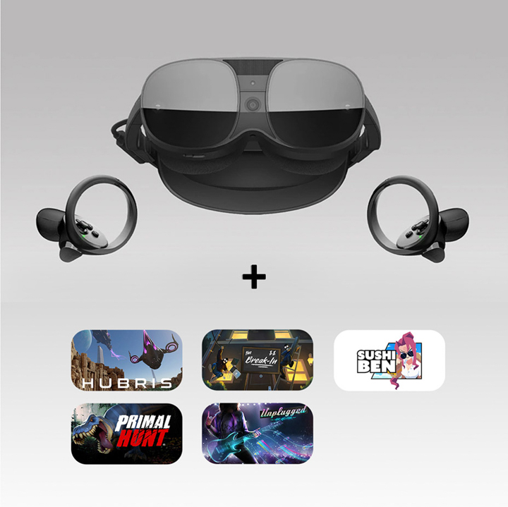 選購 VIVE XR Elite 動作遊戲組，頭戴式顯示器省下 $2,900，再獲 5 款免費 VR 熱門遊戲