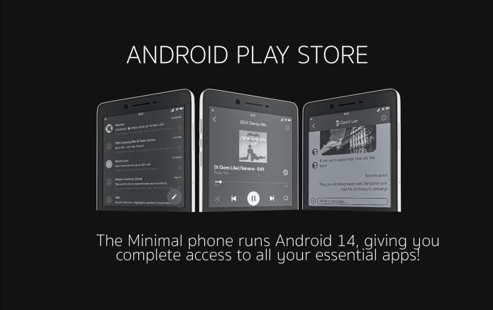 Minimal Phone並內建Google Play商店，使用者可以自行安裝各種App。
