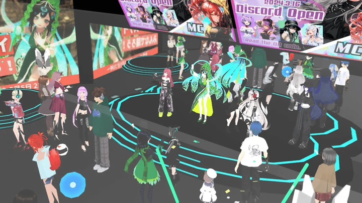 在 Meteverse 裡，還可以跨越時空與好友聚集一起練習舞蹈(Image Reference Virtual Girl Nem バーチャル美少女む)