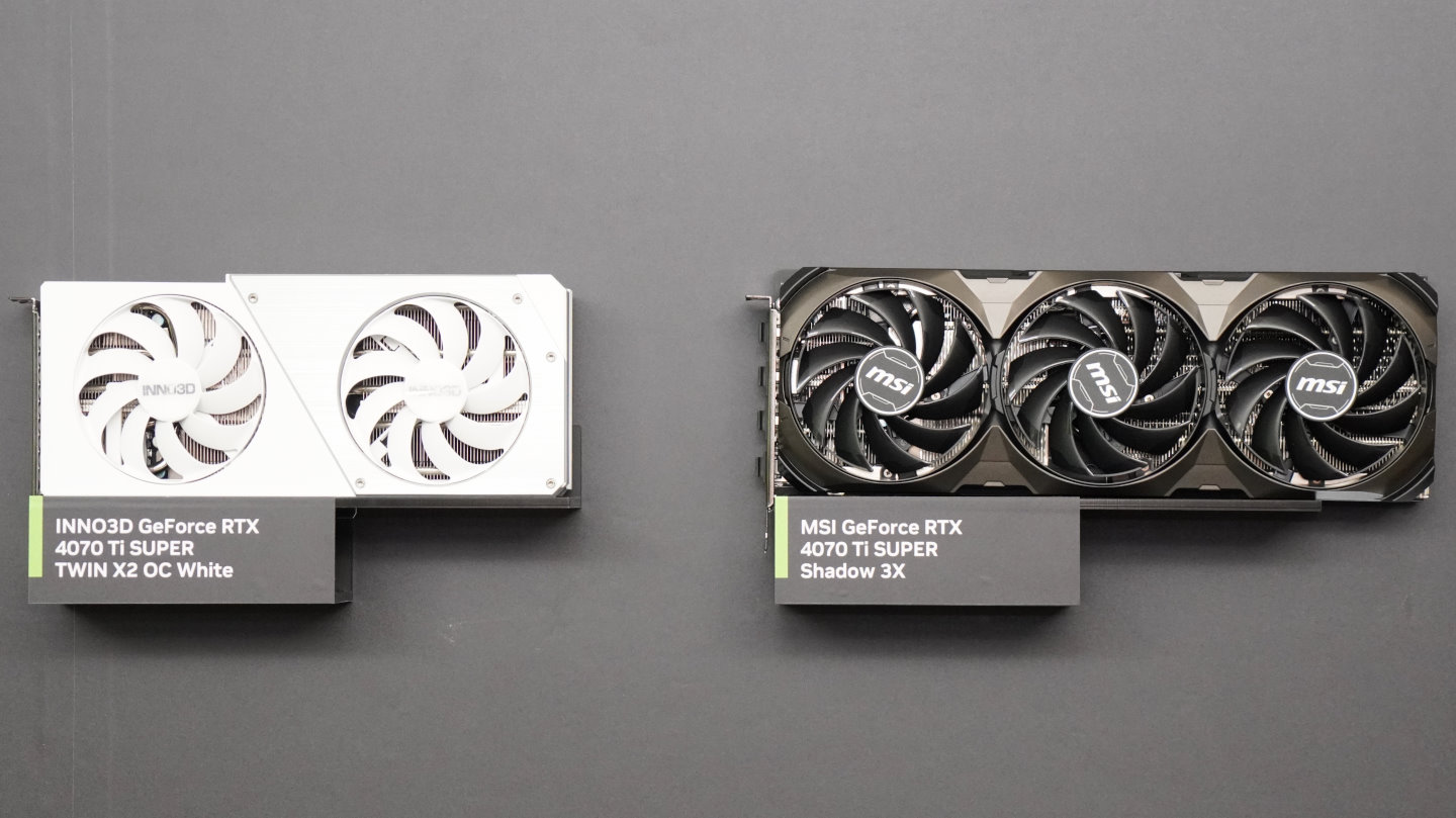 外還有INNO3D GeForce RTX 4070 Ti Super Twin X2 OC White與MSI GeForce RTX 4070 Ti Super Shadow 3X。