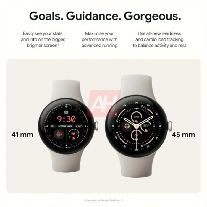 Google Pixel Watch 3 / XL 爆料匯總：完整宣傳圖外洩、支援 UWB、改善續航、更小邊框、亮度翻倍
