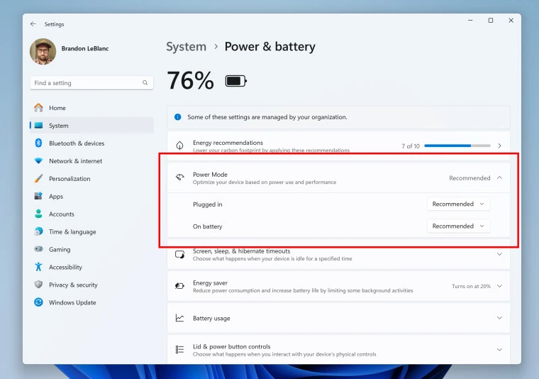 微軟最佳化Windows 11電耗， Build 27686 預覽版新增電源模式自訂功能