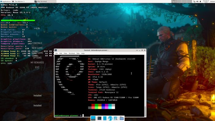 RISC-V 電腦遊戲性能突破！實測成功運行《巫師3：狂獵》，15 幀勉強跑動