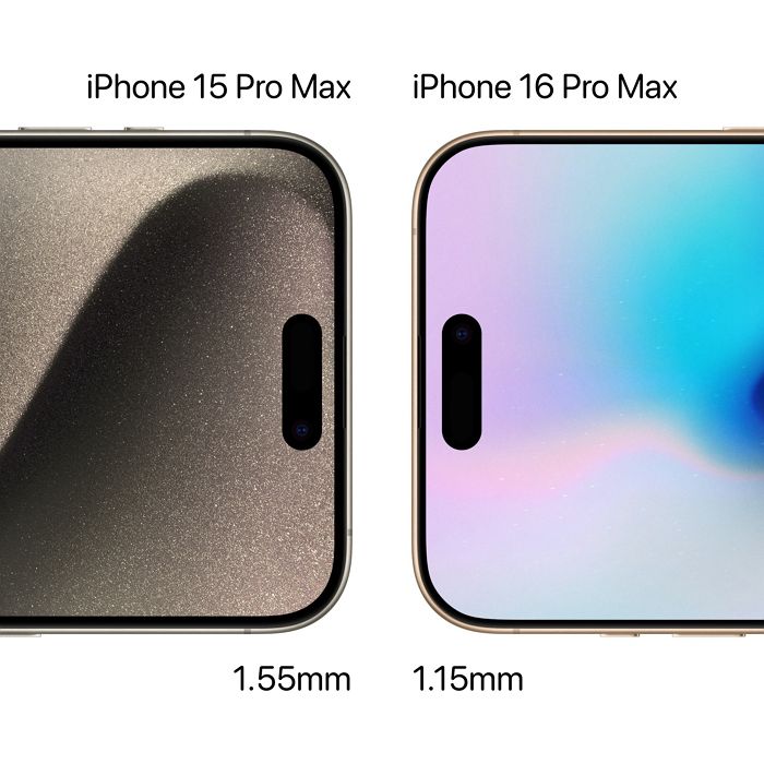 對比iPhone 16 Pro Max的螢幕邊框比iPhone 15薄多少？秘密就在BRS超薄無邊框螢幕技術