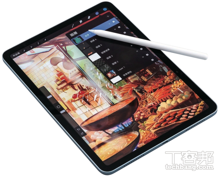 iPad Air M2 對於一般用戶和輕度到中度的專業用途，如在《Procreate》進行繪圖，開啟數 10 個圖層仍一樣流暢。