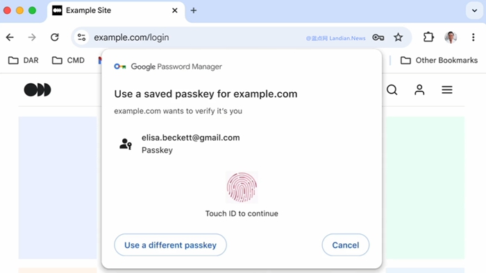 Google Chrome現在可以跨平台和跨裝置同步通行金鑰並可以設定額外的PIN密碼