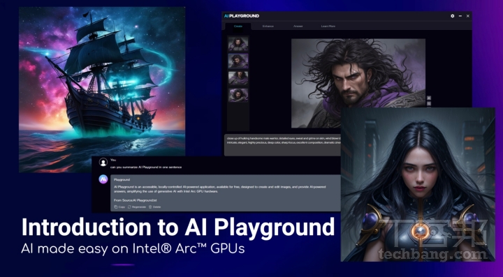 Intel 也將提供整合多種功能的 AI Playground 應用程式，並具備最佳化效能表現。