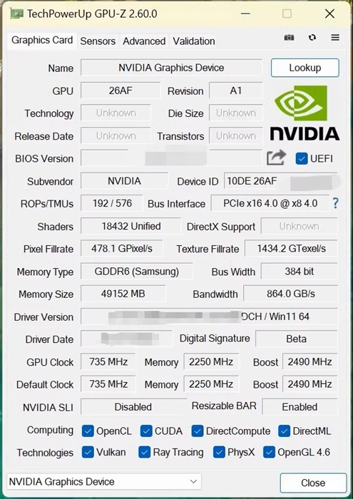 未發布的 NVIDIA RTX Titan Ada 顯卡現身中國二手平台，滿血 AD102 晶片、48GB 大記憶體