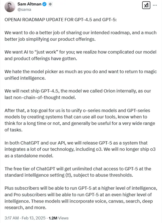 OpenAI想通了？Altman預告：GPT-5快來了，這次將一推出就可免費無限使用