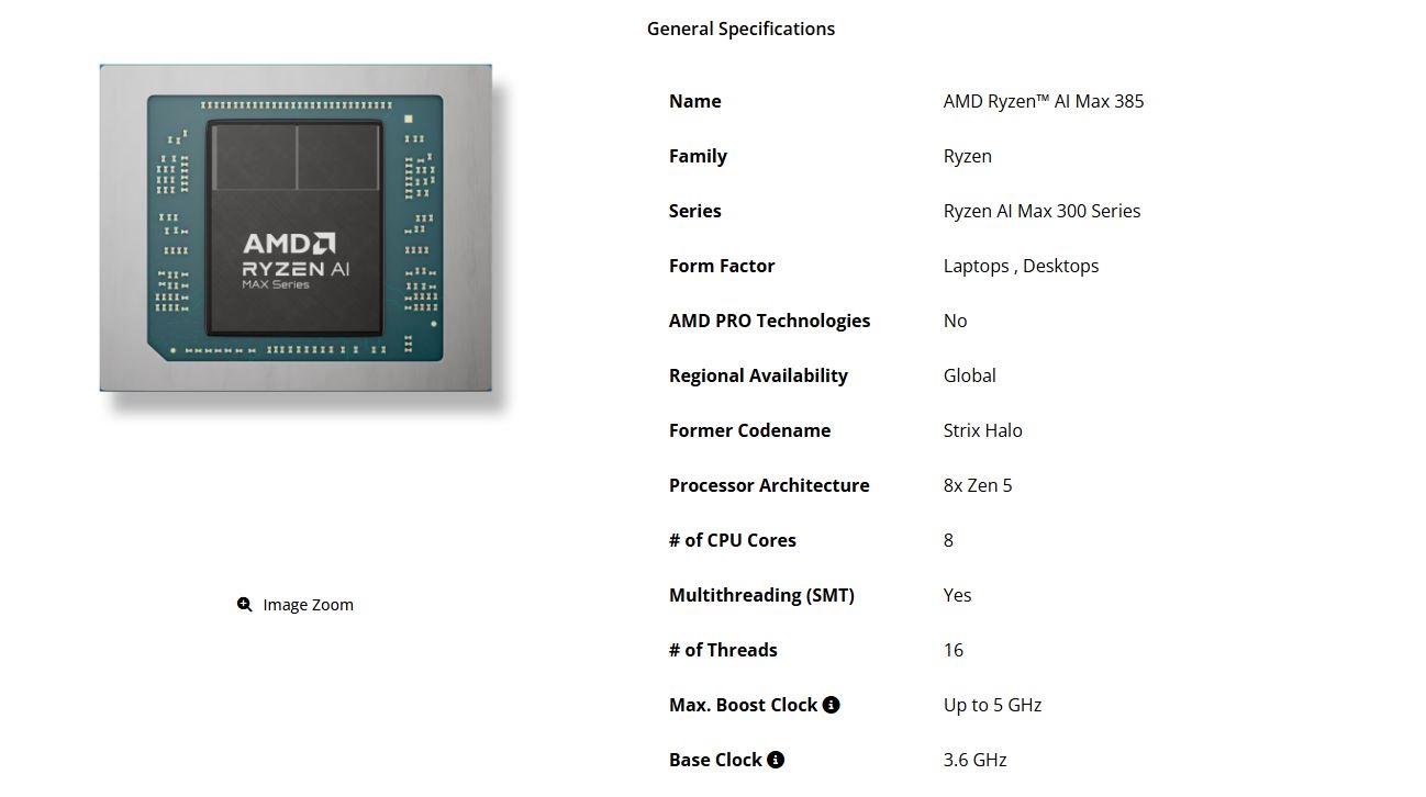 AMD中階Strix Halo即將上市，Ryzen AI Max Pro 385 首度現身Geekbench測試
