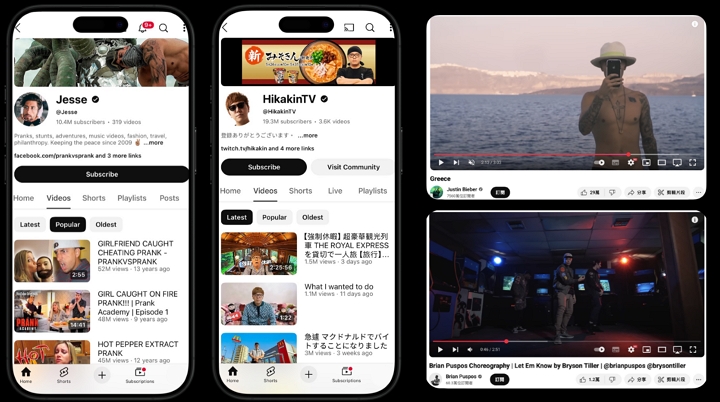 進藤喜彥分享到，Jesse 與 HikakinTV 這兩位風格極端不同的創作者「一個給我靈感，一個給我態度」。