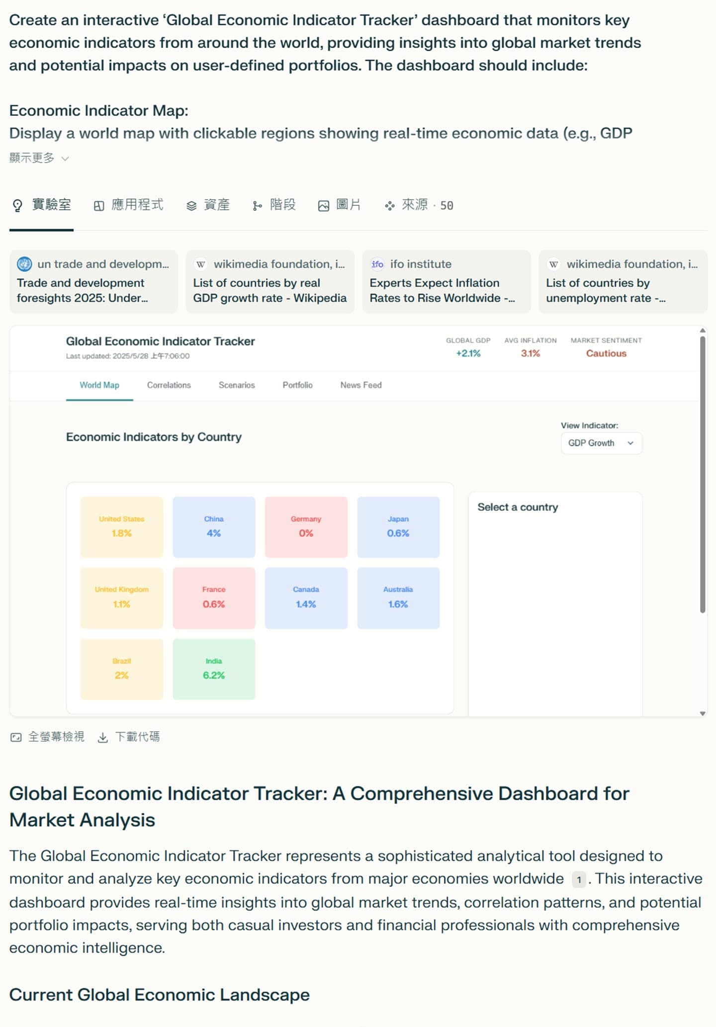 點擊進入專案後就能查看完整的需求說明和最終成果，作為後續建立自己專案時的參考依據。