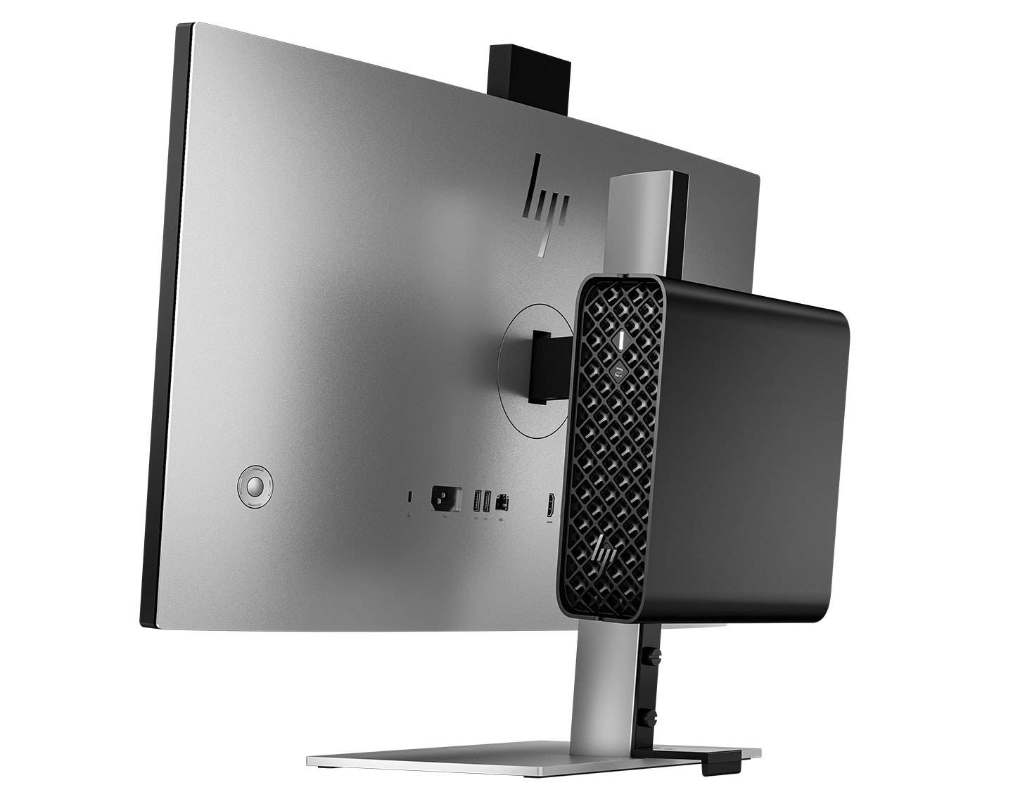 若是希望徹底釋放桌面空間，HP Z2 Mini G1i 工作站也能透過選配的支架安裝至顯示器背面。