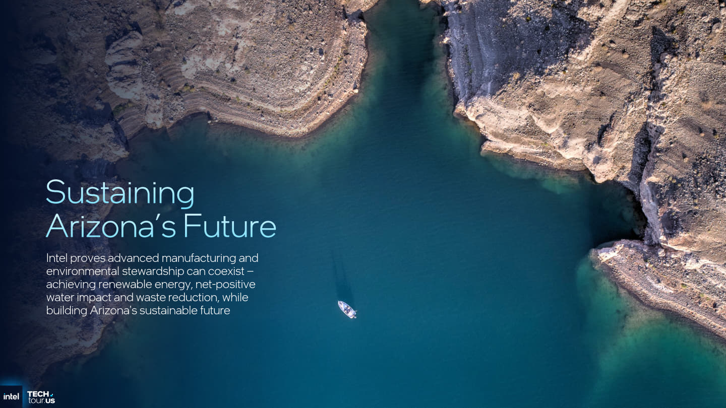 Intel使用100%再生能源並達成淨正水資源利用，為企業性盡一份力。