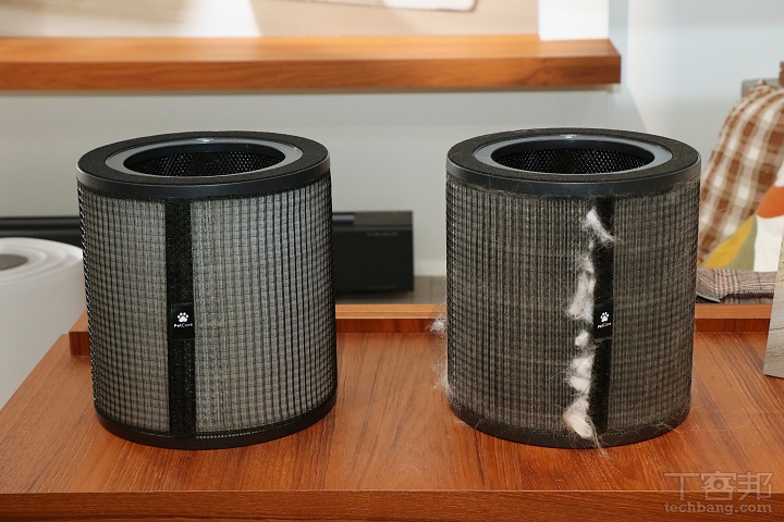 左為使用前，右為使用後。