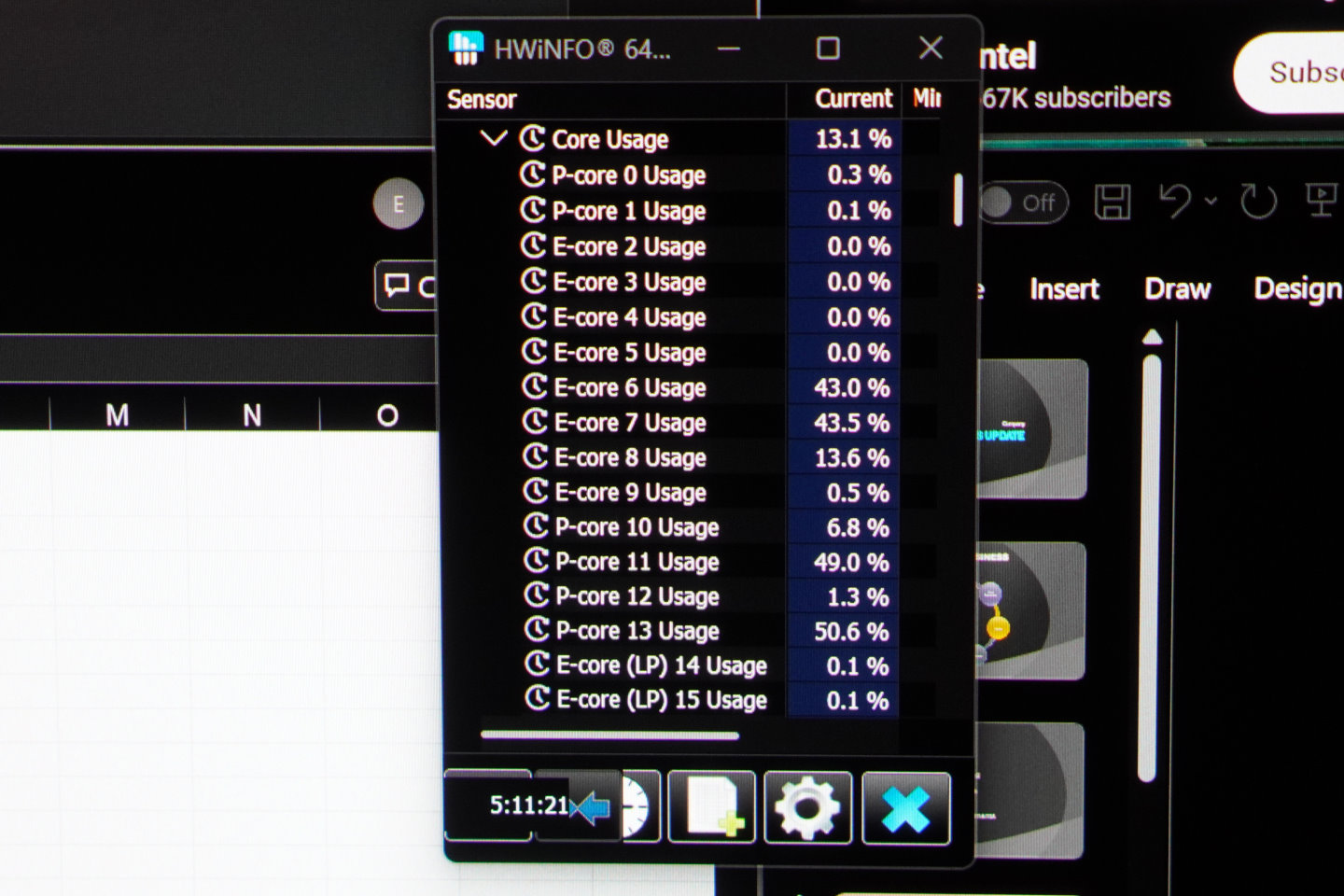 Arrow Lake處理器為16核心的版本（6P + 8E + 2 LP E），但是2組LP E-Core無法滿足運算需求，所以需要開啟整個運算模塊，並將負載放在P-Core與E-Core，因此消耗更多電力。