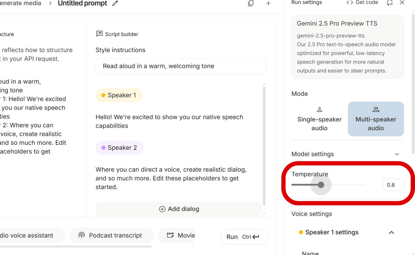 如何用 Google AI Studio 生成腳本，打造單人、雙人 Podcast ，並將音檔下載使用