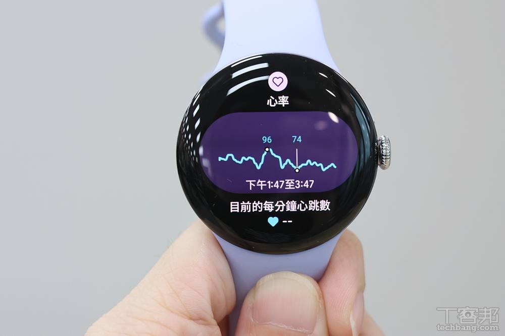 在手錶上可以看到統計數據的曲線圖，不過如果要更確切的資訊要透過手機查看。