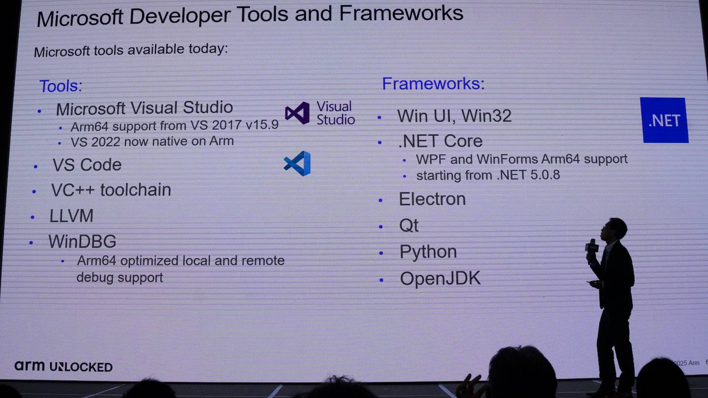 Arm與Microsoft提供多種程式開發工具、工具鏈（Toolchain）、運算框架來簡化原生Arm架構應用程式的開發流程。