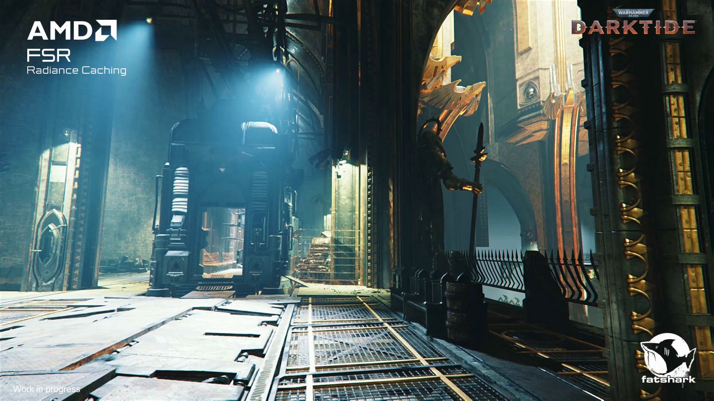 輻射亮度快取能以校低的運算負載重現光線在複雜環境的幾合空間、材質之中反射的情況，帶來逼真的光照效果。