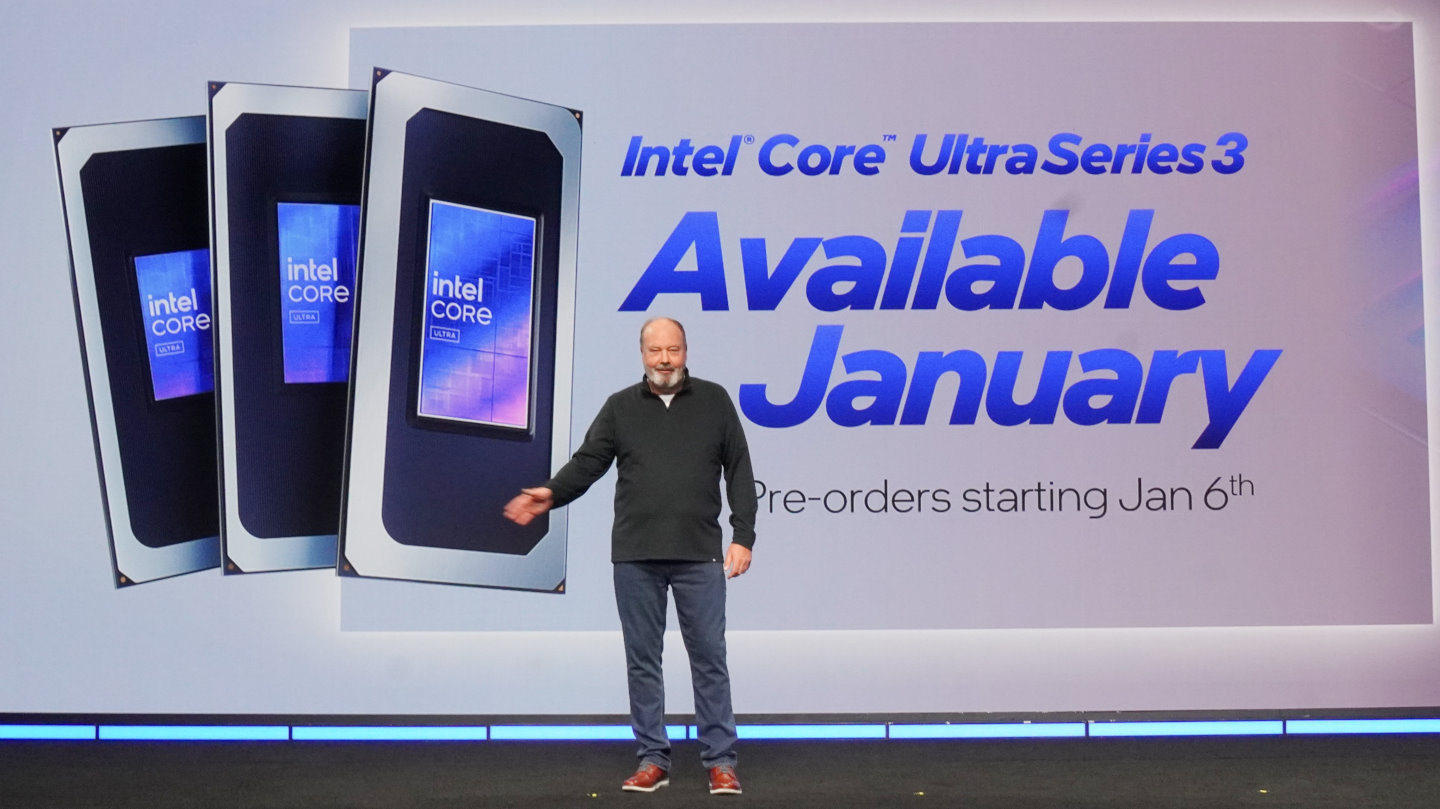 Panther Lake處理器的筆記型電腦將於2026年1月6日開放預購，並於1月27日上市。