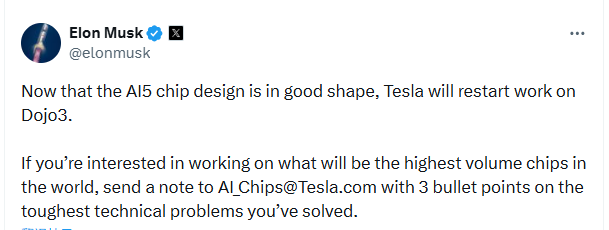 跌破眼鏡！特斯拉超級電腦晶片Dojo 3起死回生，馬斯克要將AI資料中心送上太空！