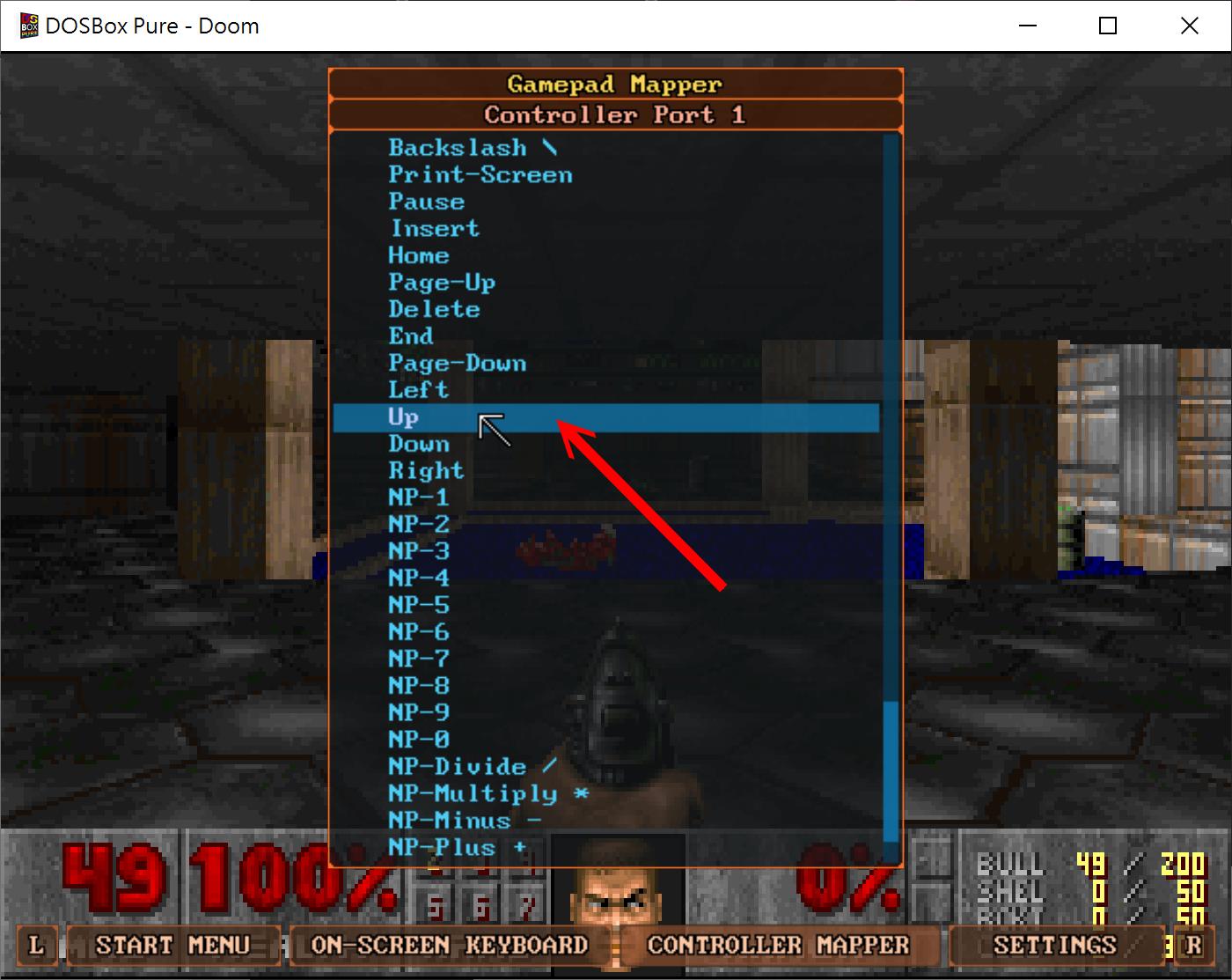 然後指定為Up（上）。