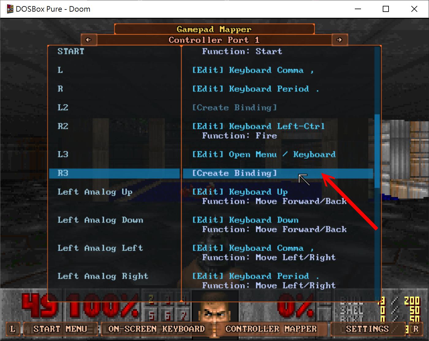 接著指定開啟圓盤快捷鍵的按鍵，本例為R3。
