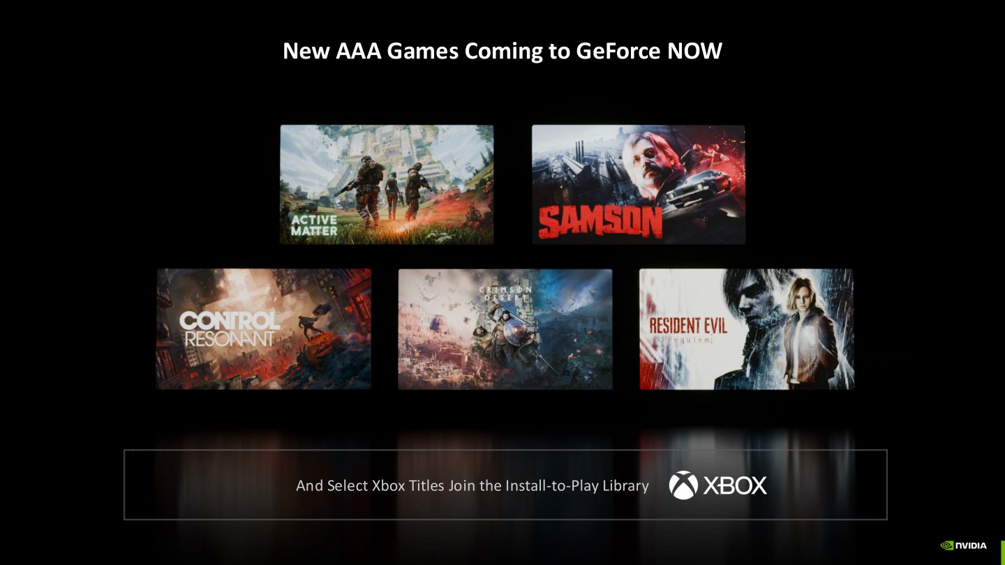 GeForce Now也將加入多款AAA遊戲大作。