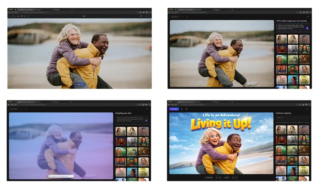 OneDrive 不再只是備份工具！微軟推 AI Restyle 功能，一鍵讓照片變身動漫與電影海報