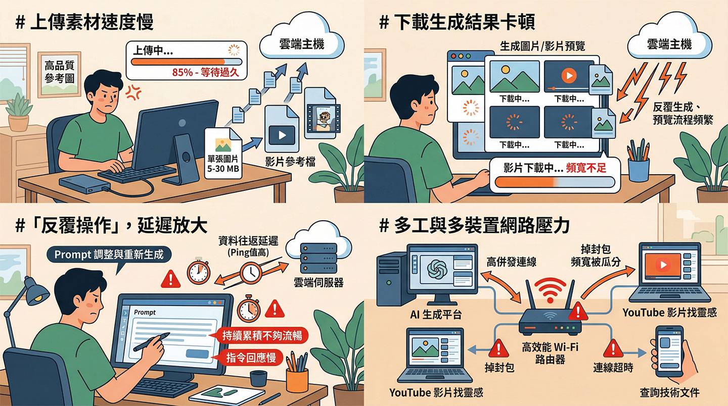 透過雲端 AI 展開創作，絕對不能勿視網路環境不佳帶來的影響。