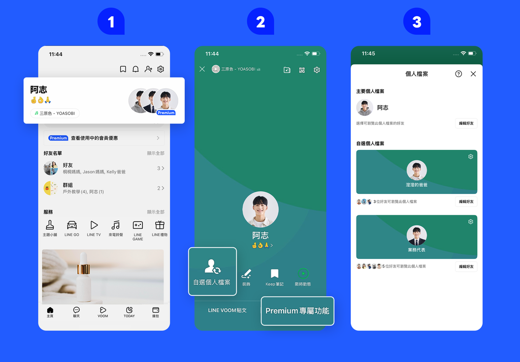 LINE Premium 第二階段上線，並預告將推「自選個人檔案」、能因應不同社交場合切換身分