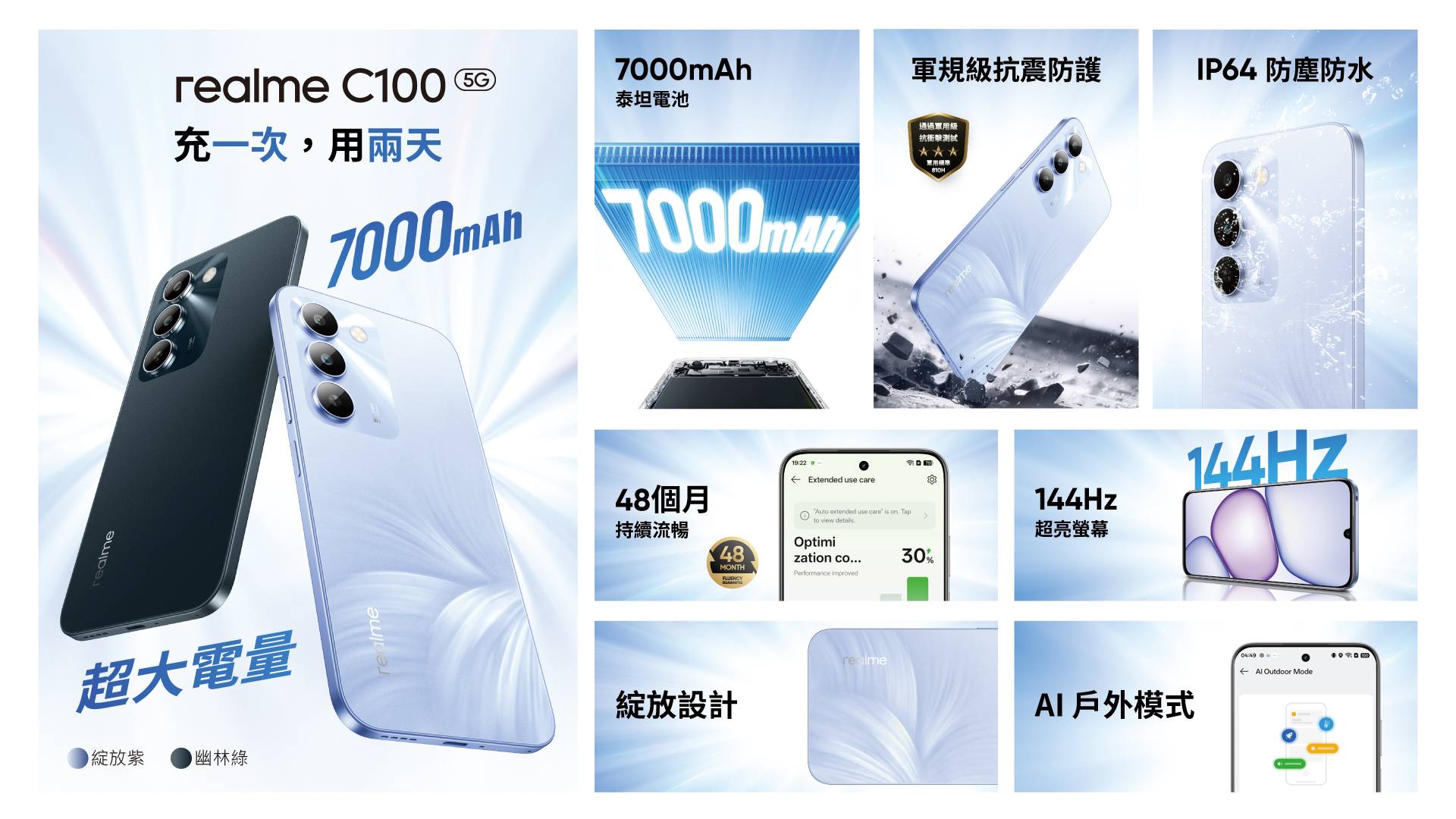 realme 發表入門級新機 realme C100 5G 與 realme Note 80，售價 4,990 元起