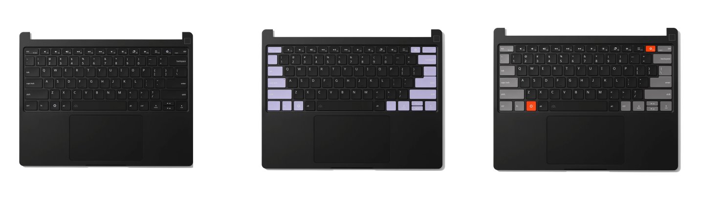 Laptop 13 Pro提供多種鍵盤佈局與配色，其中包含英文、正體中文（注音）等選項。