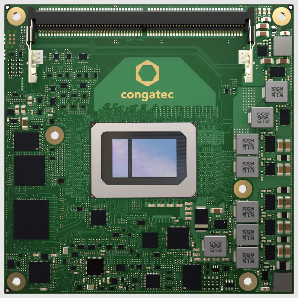 conga-TC300的尺寸為9.5 x 9.5 CM的運算模組，最高可選6核心的Intel Core 7 350處理器。
